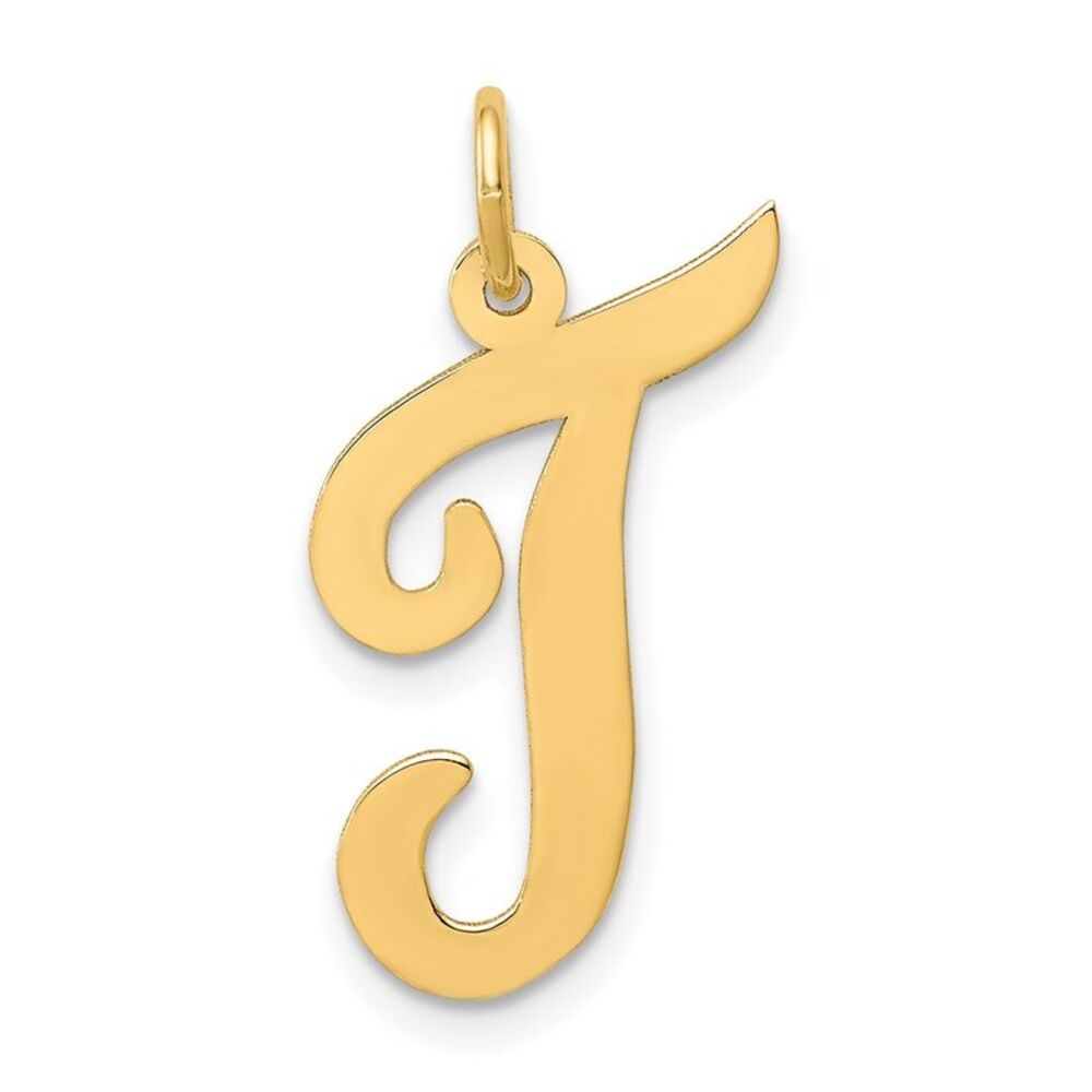 Kazi Luxury 14k Yellow Gold Large Script Letter T… - image 1